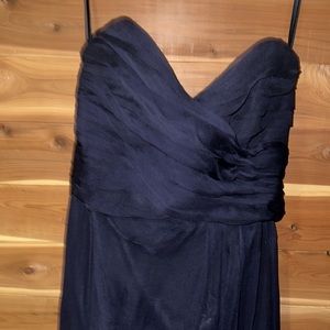 Amsale long strapless navy dress size 10 altered to probably an 8.
